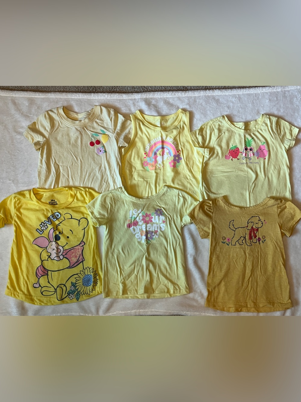Yellow Kids Short-Sleeve Graphic Tee Set - 6 shirt bundle